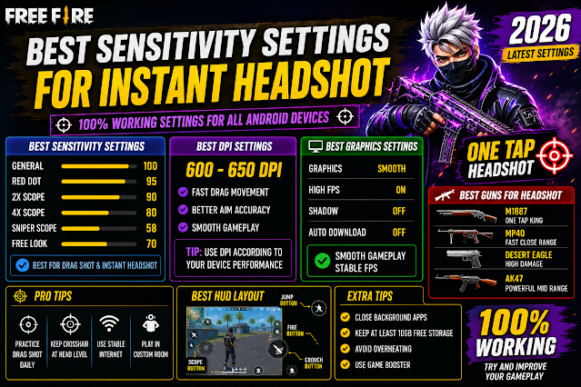 Free Fire Best Sensitivity Settings for Instant Headshot 2026