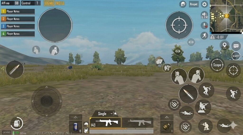 BGMI 4 Finger HUD Layout 2026 for competitive players with advanced button placement